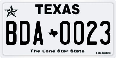 TX license plate BDA0023