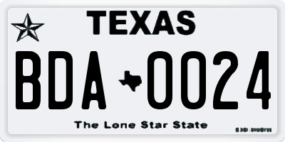 TX license plate BDA0024
