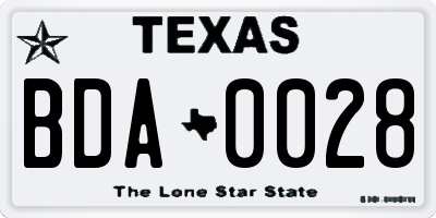 TX license plate BDA0028