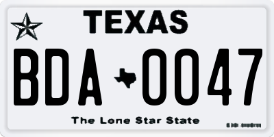 TX license plate BDA0047