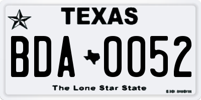 TX license plate BDA0052