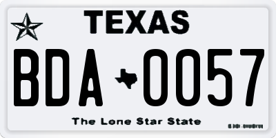 TX license plate BDA0057
