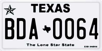 TX license plate BDA0064