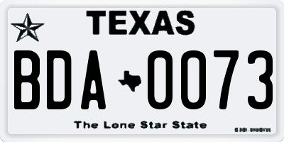TX license plate BDA0073