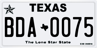 TX license plate BDA0075