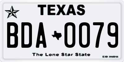 TX license plate BDA0079