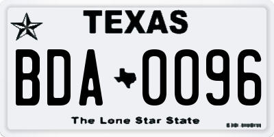 TX license plate BDA0096