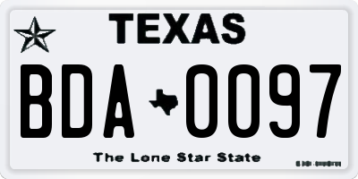 TX license plate BDA0097