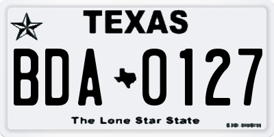 TX license plate BDA0127
