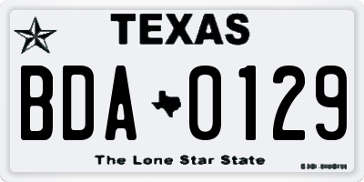TX license plate BDA0129