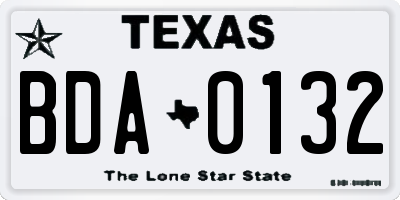 TX license plate BDA0132