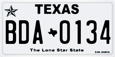 TX license plate BDA0134