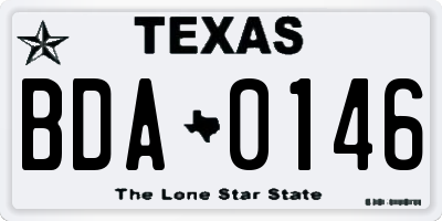 TX license plate BDA0146