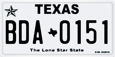 TX license plate BDA0151
