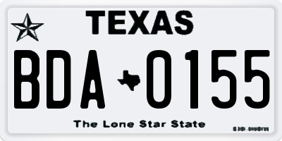 TX license plate BDA0155