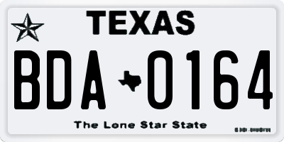 TX license plate BDA0164