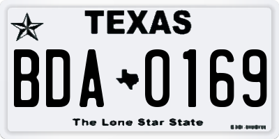 TX license plate BDA0169