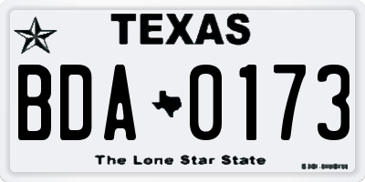 TX license plate BDA0173