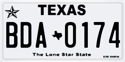 TX license plate BDA0174