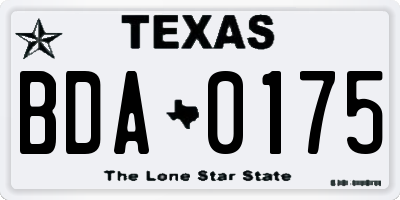TX license plate BDA0175