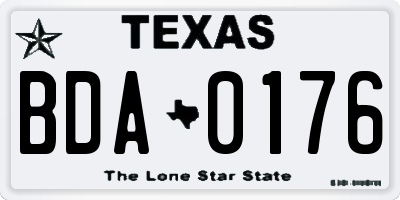 TX license plate BDA0176