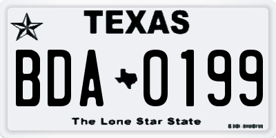 TX license plate BDA0199