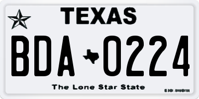 TX license plate BDA0224