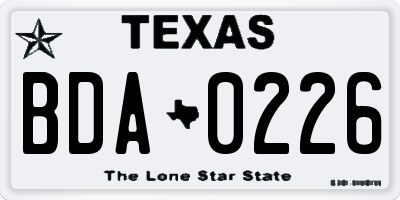 TX license plate BDA0226