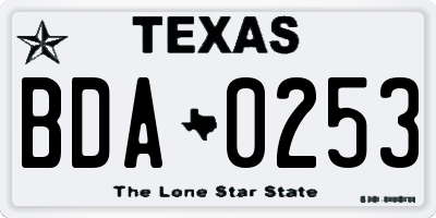 TX license plate BDA0253