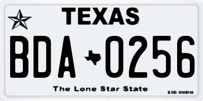 TX license plate BDA0256