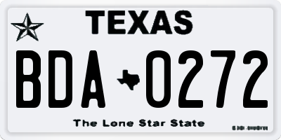 TX license plate BDA0272