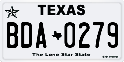 TX license plate BDA0279
