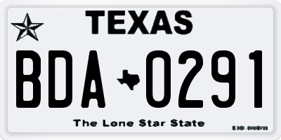 TX license plate BDA0291