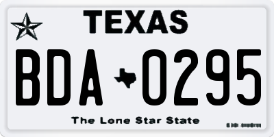 TX license plate BDA0295