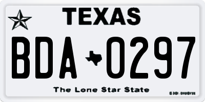 TX license plate BDA0297