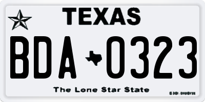 TX license plate BDA0323