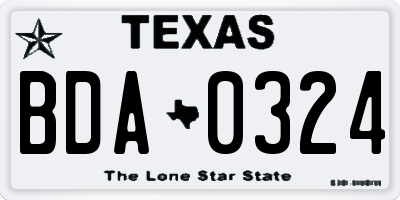 TX license plate BDA0324