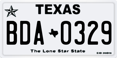 TX license plate BDA0329