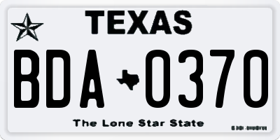 TX license plate BDA0370
