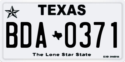 TX license plate BDA0371
