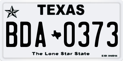 TX license plate BDA0373
