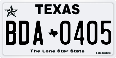 TX license plate BDA0405