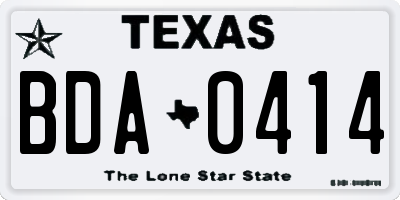 TX license plate BDA0414