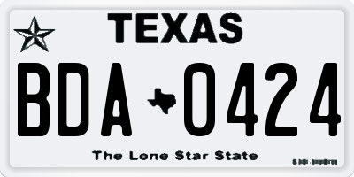 TX license plate BDA0424