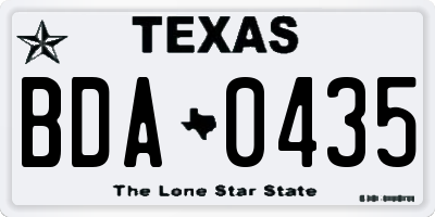 TX license plate BDA0435