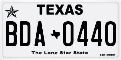 TX license plate BDA0440