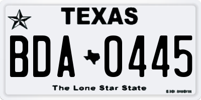 TX license plate BDA0445