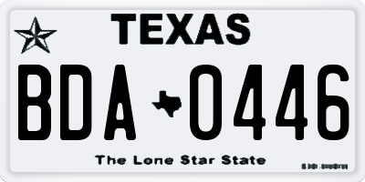 TX license plate BDA0446
