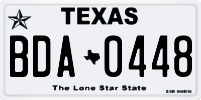 TX license plate BDA0448