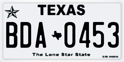 TX license plate BDA0453